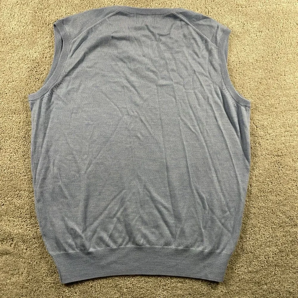 Vintage Alan Paine Men’s V-Neck Sweater Vest Gray Merino Wool UK 44 EUR 52 US L